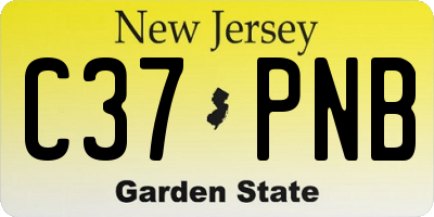 NJ license plate C37PNB