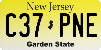 NJ license plate C37PNE