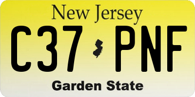 NJ license plate C37PNF