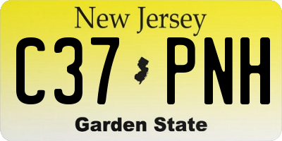 NJ license plate C37PNH