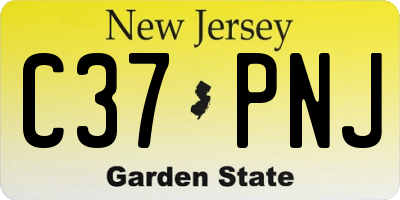 NJ license plate C37PNJ