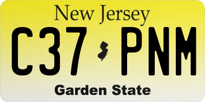NJ license plate C37PNM