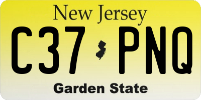 NJ license plate C37PNQ