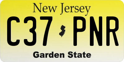 NJ license plate C37PNR