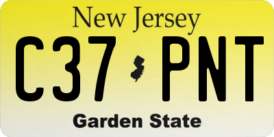 NJ license plate C37PNT