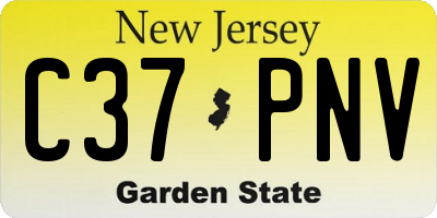 NJ license plate C37PNV