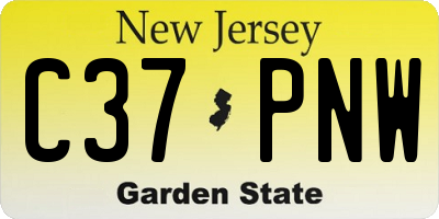 NJ license plate C37PNW