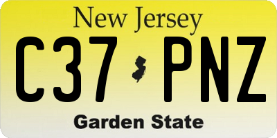 NJ license plate C37PNZ