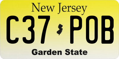 NJ license plate C37POB