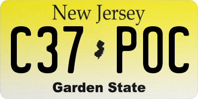 NJ license plate C37POC