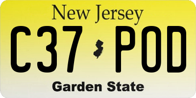 NJ license plate C37POD