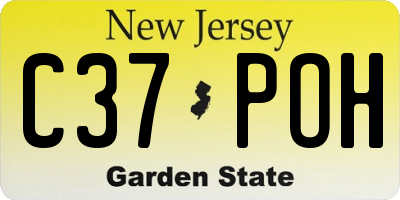 NJ license plate C37POH