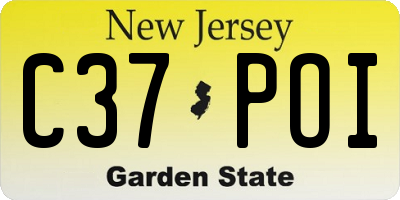 NJ license plate C37POI