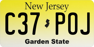 NJ license plate C37POJ