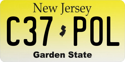NJ license plate C37POL