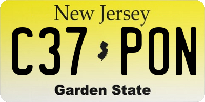 NJ license plate C37PON