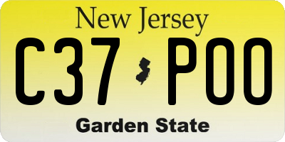 NJ license plate C37POO