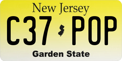NJ license plate C37POP
