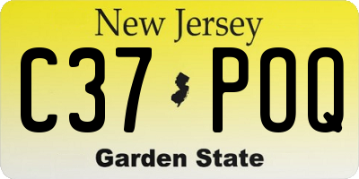 NJ license plate C37POQ
