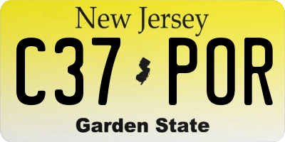 NJ license plate C37POR