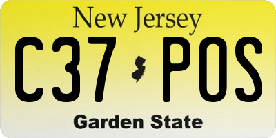NJ license plate C37POS