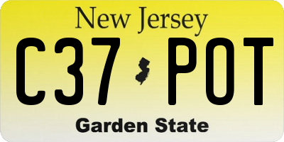 NJ license plate C37POT
