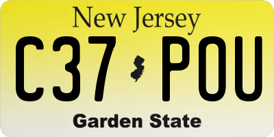 NJ license plate C37POU
