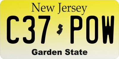 NJ license plate C37POW