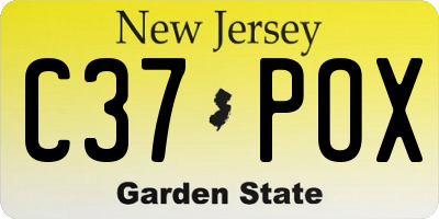 NJ license plate C37POX