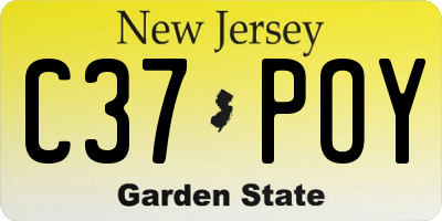 NJ license plate C37POY