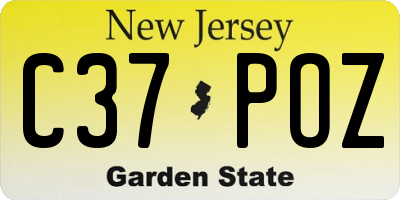 NJ license plate C37POZ