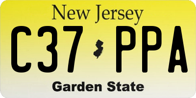 NJ license plate C37PPA
