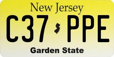 NJ license plate C37PPE