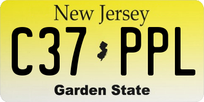 NJ license plate C37PPL