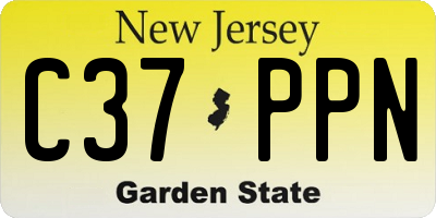 NJ license plate C37PPN