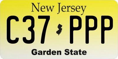 NJ license plate C37PPP
