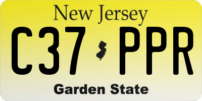 NJ license plate C37PPR