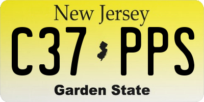 NJ license plate C37PPS