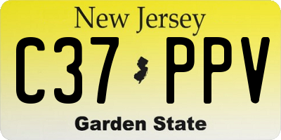 NJ license plate C37PPV