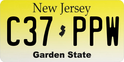 NJ license plate C37PPW