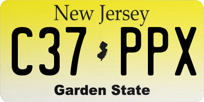 NJ license plate C37PPX