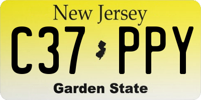 NJ license plate C37PPY