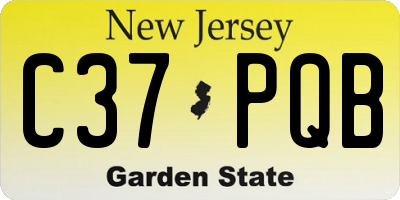 NJ license plate C37PQB