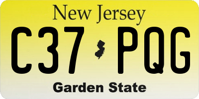 NJ license plate C37PQG