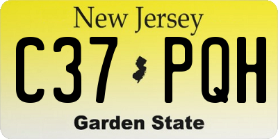 NJ license plate C37PQH