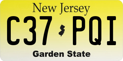 NJ license plate C37PQI