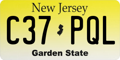 NJ license plate C37PQL
