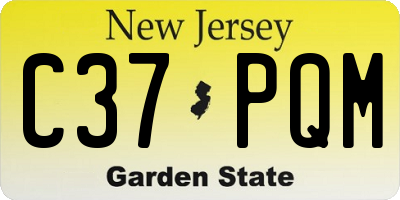 NJ license plate C37PQM