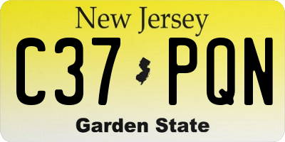 NJ license plate C37PQN