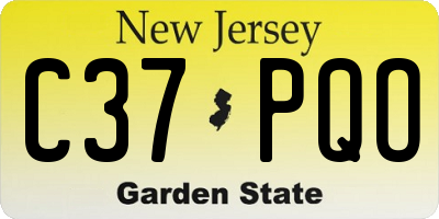NJ license plate C37PQO